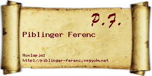 Piblinger Ferenc névjegykártya